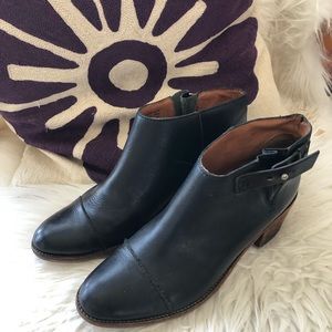 Madewell The Dakota Cut Off Black Leather Boots